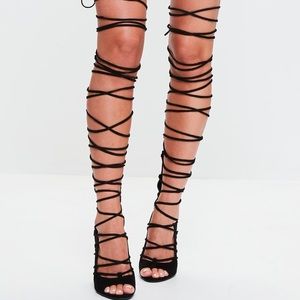 Open Toe Lace Up Gladiator Heels